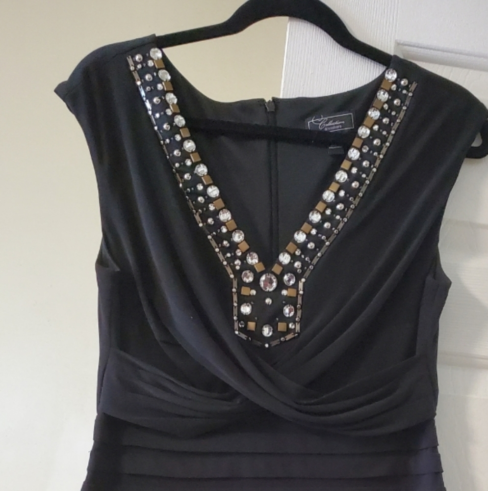 Black Embellished Top Dress